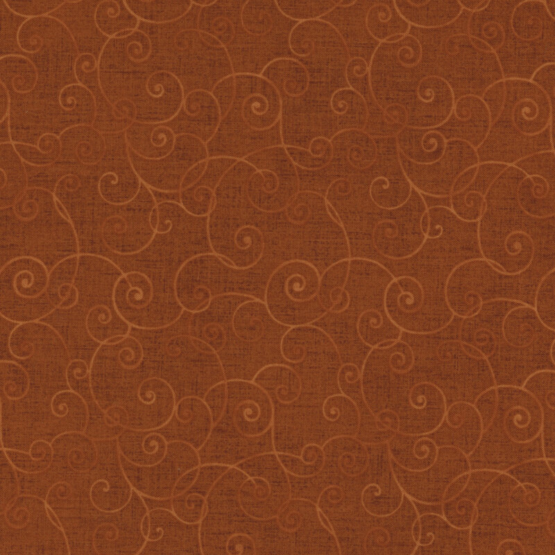 muted orange fabric has gorgeous tonal texturing with lighter orange swirls