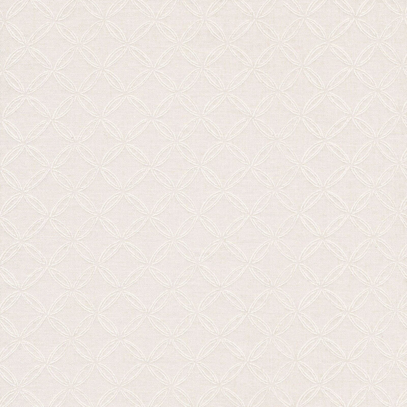 Fabric with a tonal lattice-like grid on white
