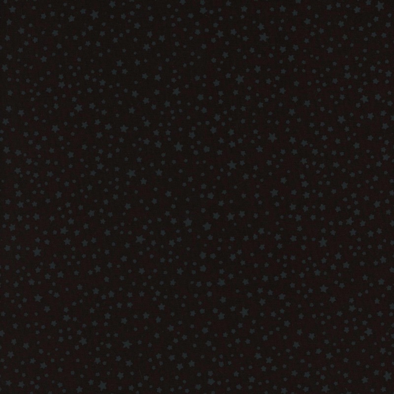 Tonal black fabric with tiny geometric stars in varying sizes
