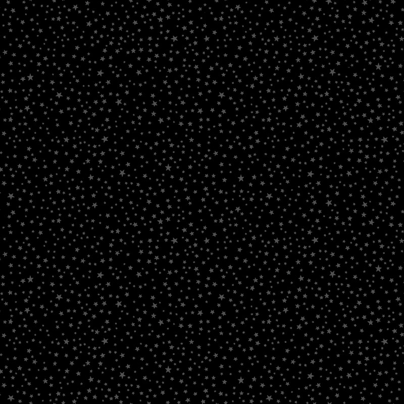 Tonal black fabric with tiny geometric stars in varying sizes