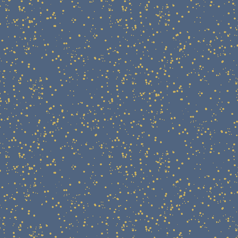 deep blue fabric with metallic gold speckling