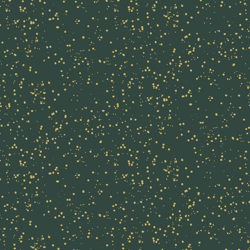 dark green fabric with metallic gold speckling