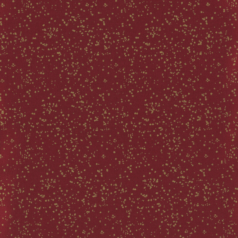 dark red fabric with metallic gold speckling