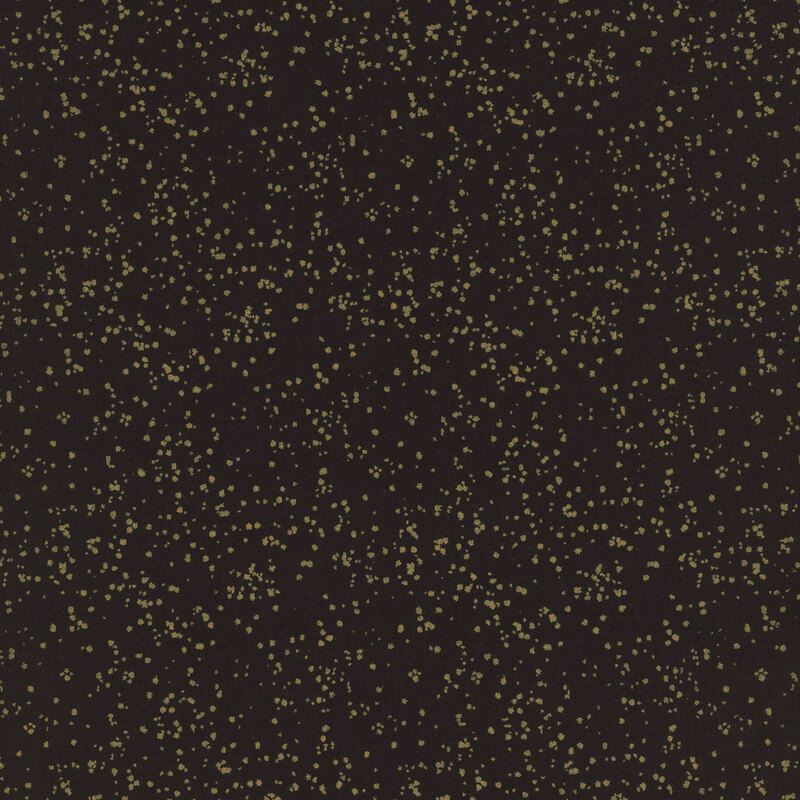 deep black fabric with metallic gold speckling