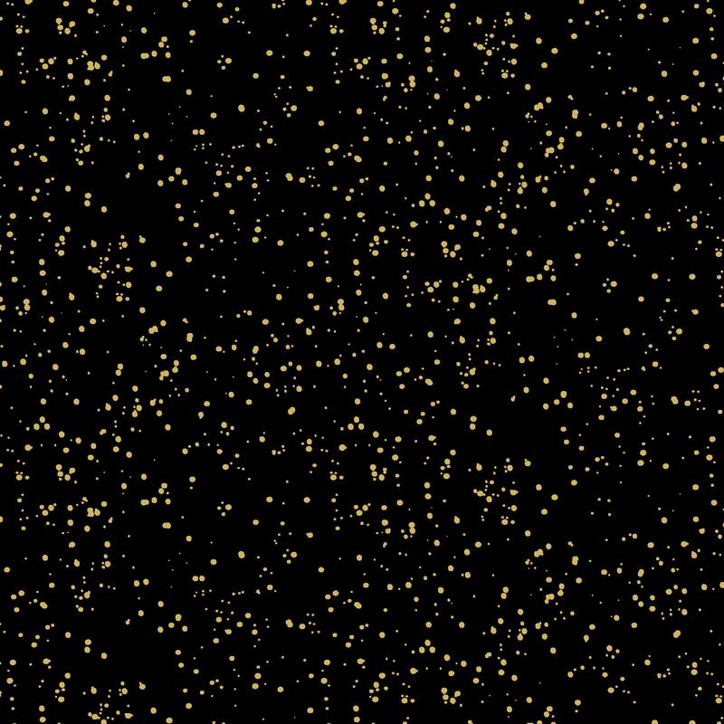deep black fabric with metallic gold speckling