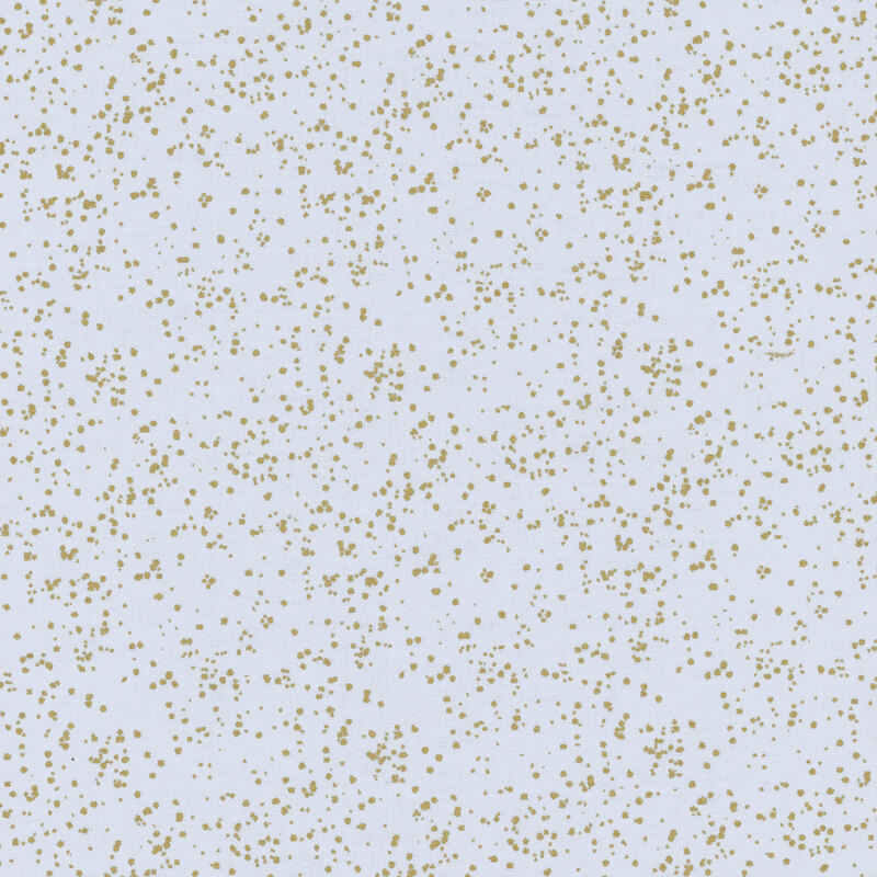 dusty blue fabric with metallic gold speckling