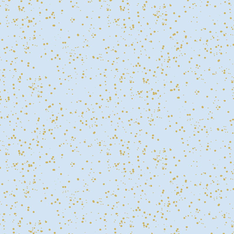 baby blue fabric with metallic gold speckling