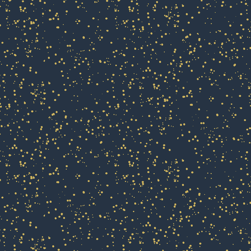 navy blue fabric with metallic gold speckling