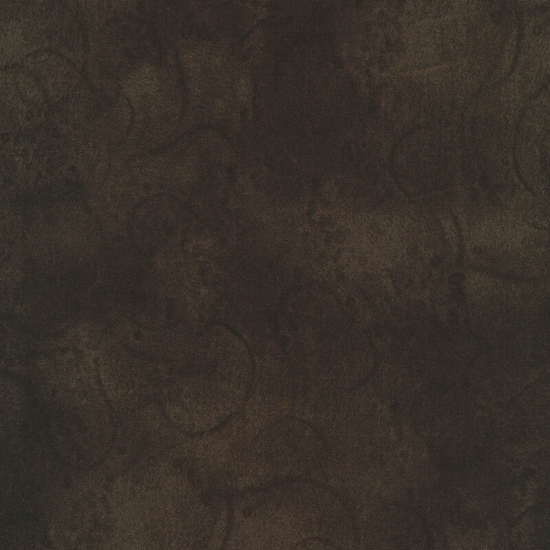 fabric featuring watercolor swirls on a dark brown mottled background