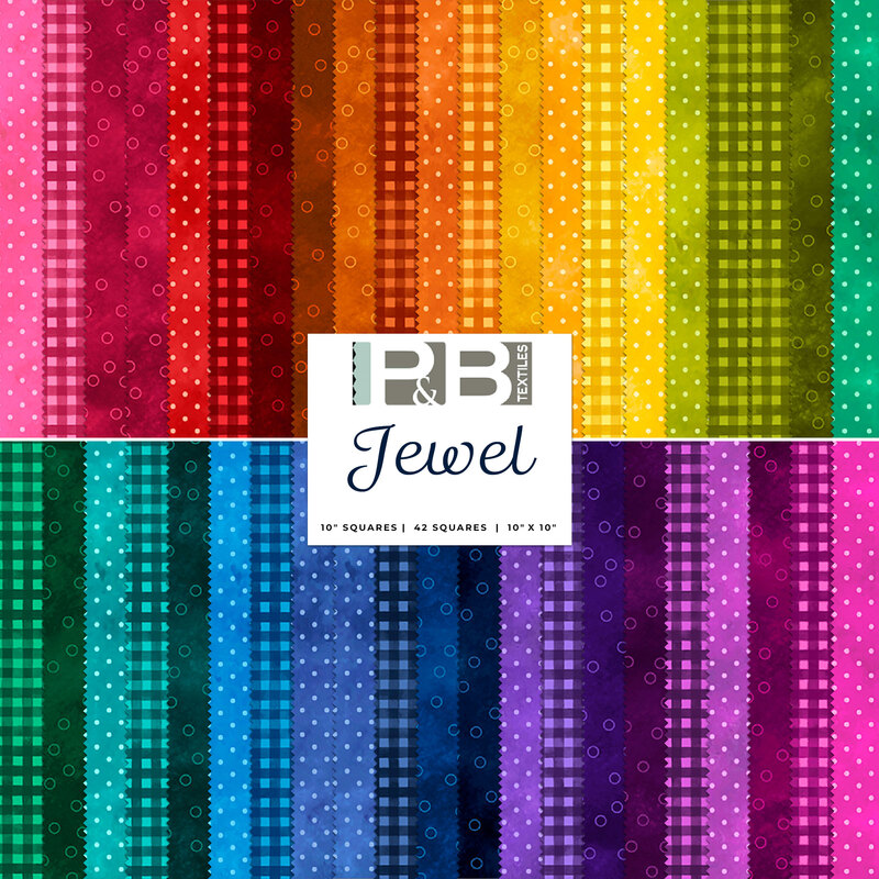 Collage of fabrics in the Jewel collection 10