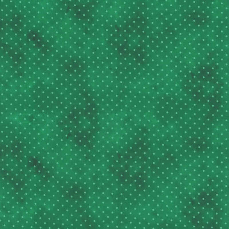 jade green mottled fabric with light green polka dots