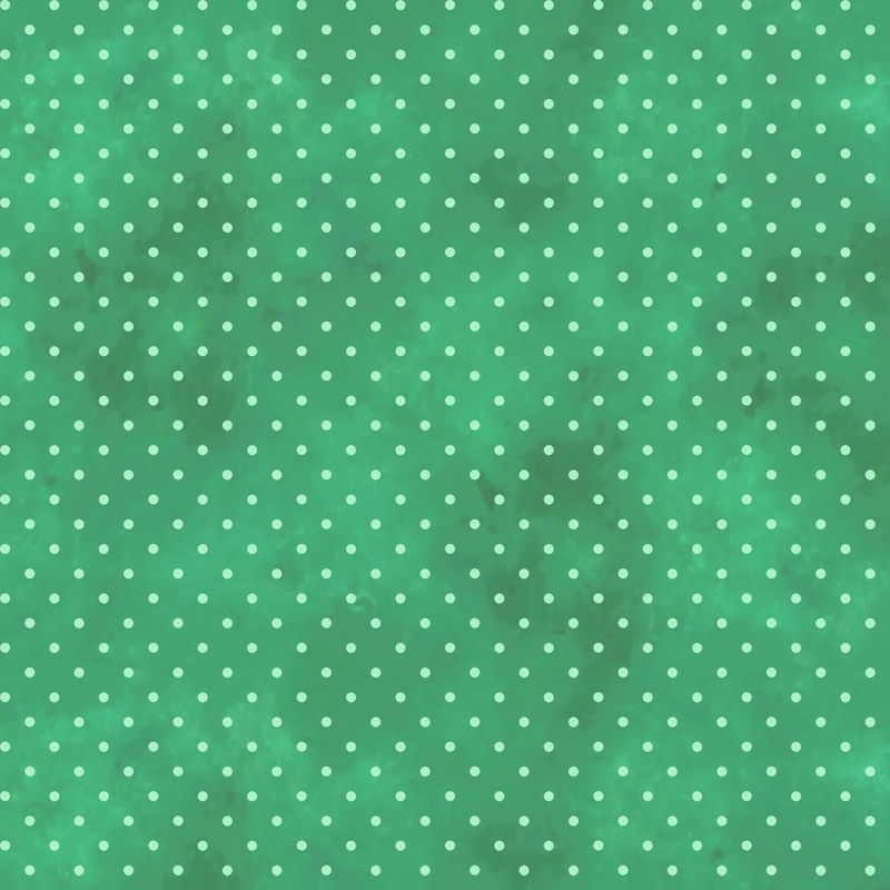 bright cool-toned green mottled fabric with light green polka dots