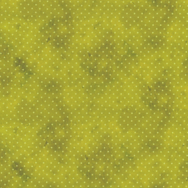 chartreuse mottled fabric with light green polka dots
