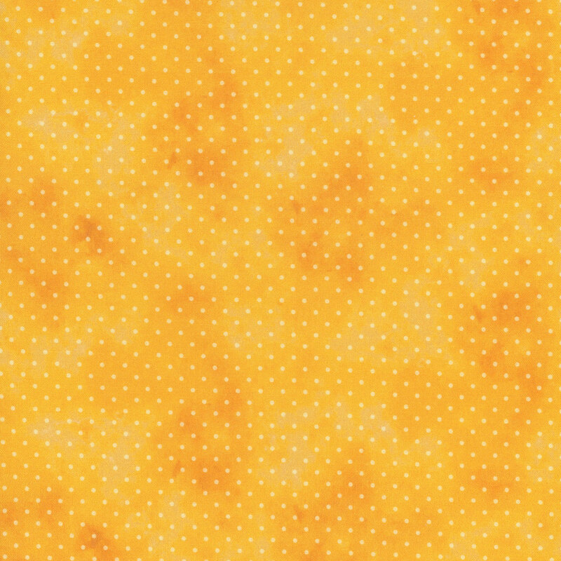 bright yellow mottled fabric with light yellow polka dots
