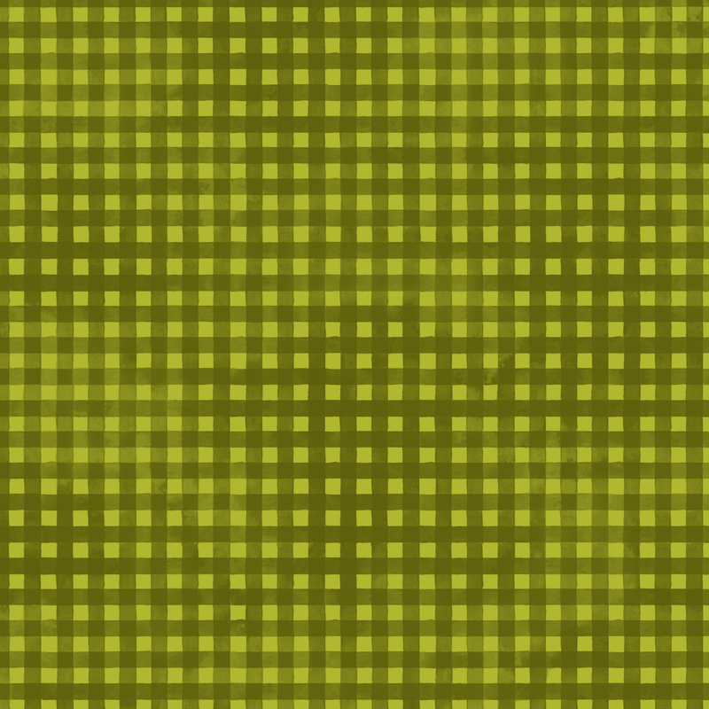 bright leaf green mottled fabric with green gingham striping