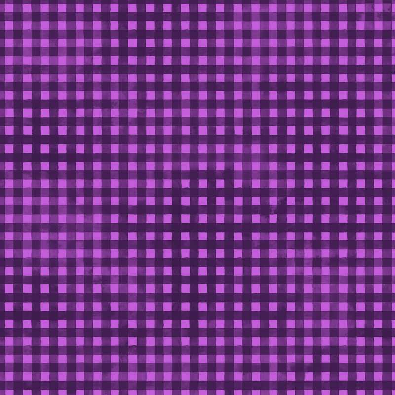 bright purple mottled fabric with plum gingham striping