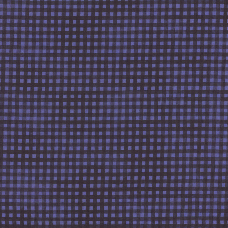 Dark blue mottled fabric with navy blue gingham striping