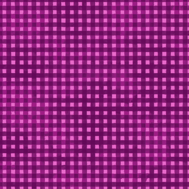 bright fuchsia mottled fabric with purple gingham striping