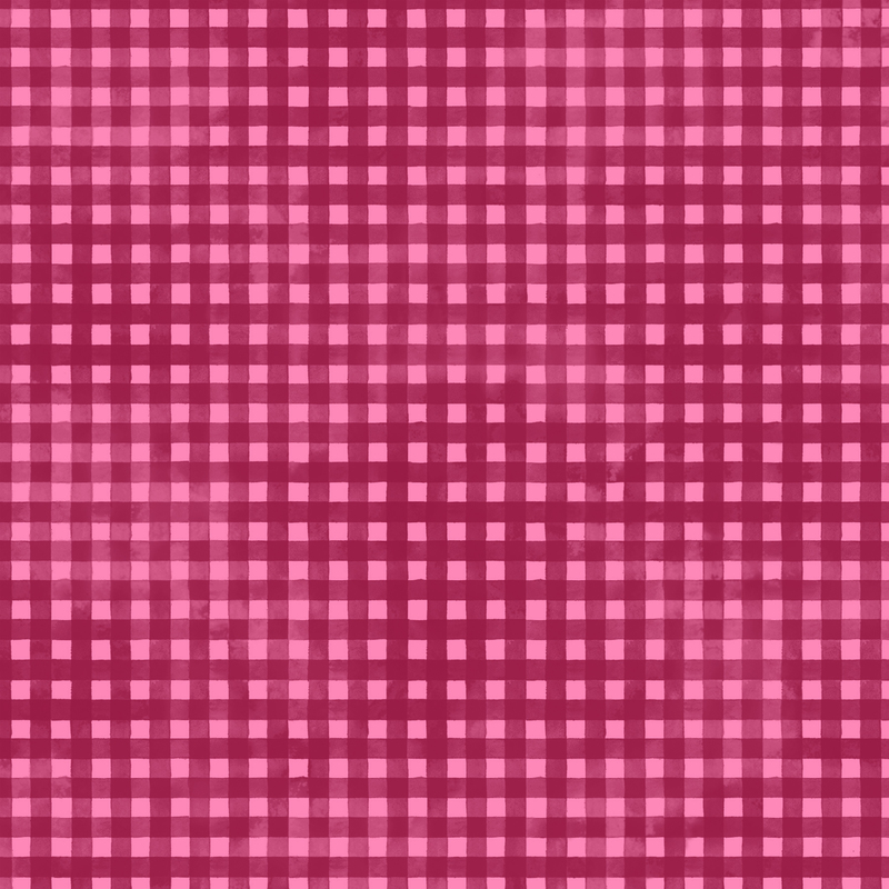 bright pink mottled fabric with hot pink gingham striping