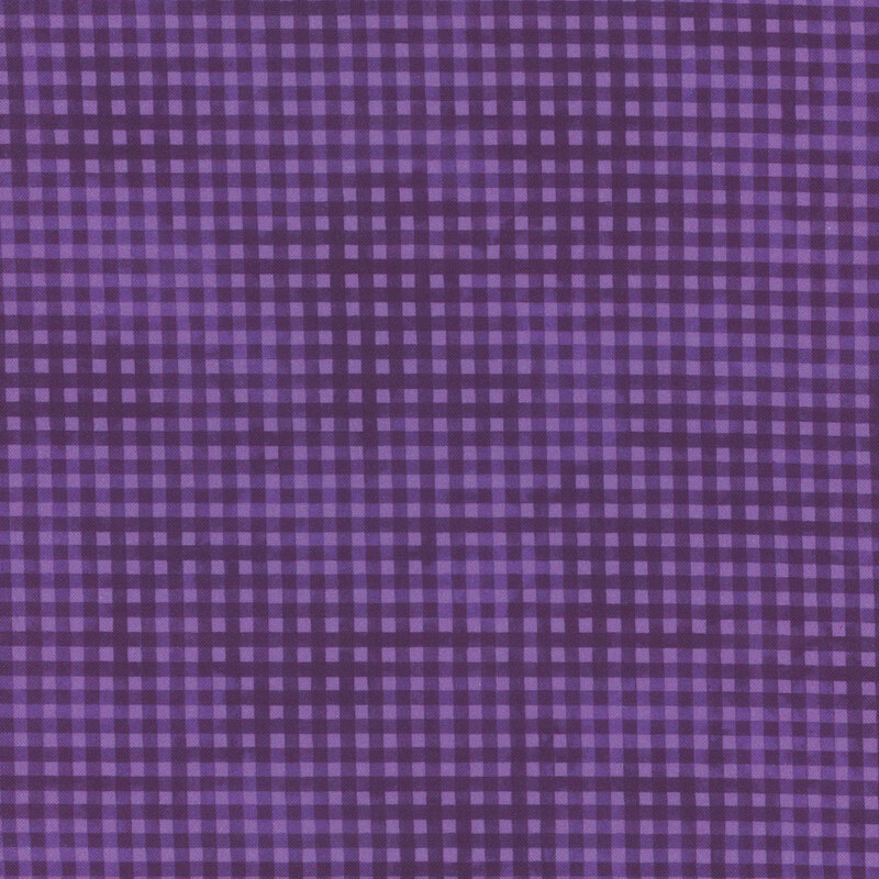 violet mottled fabric with deep violet gingham striping