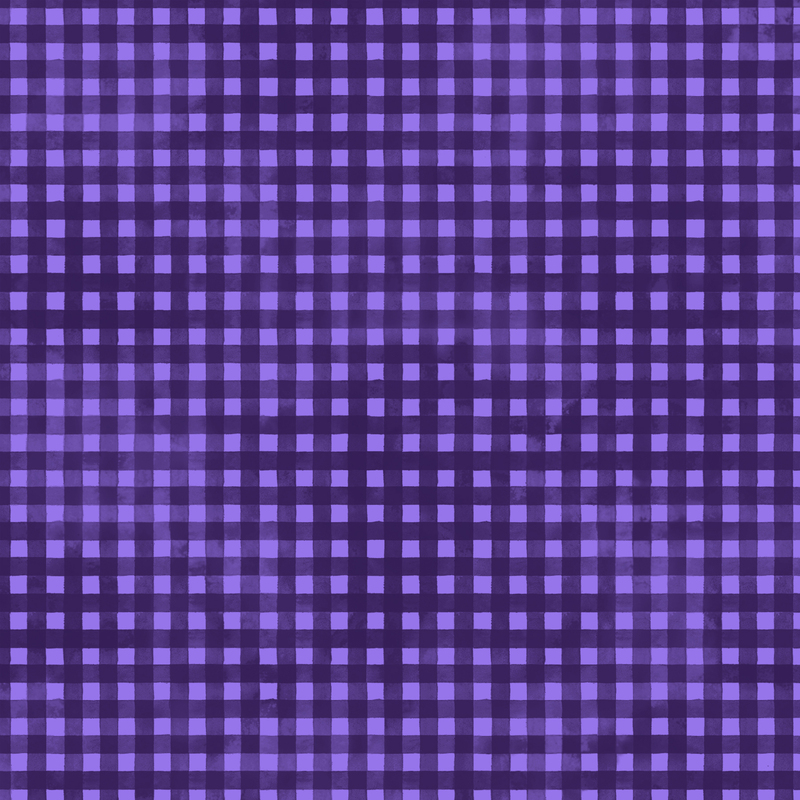 bright violet mottled fabric with deep violet gingham striping