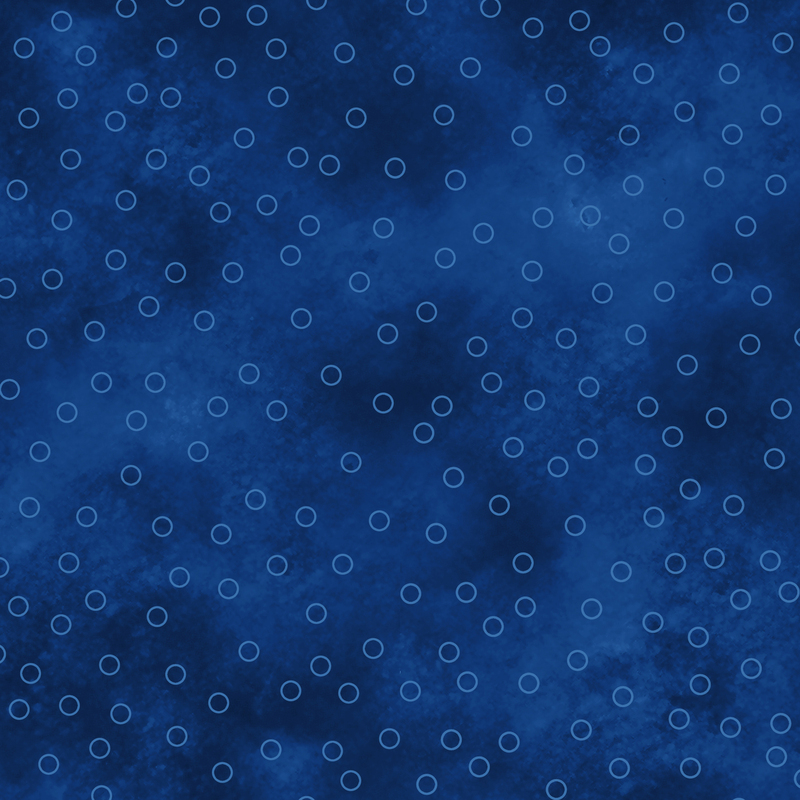 vibrant royal blue mottled fabric with scattered blue circle outlines