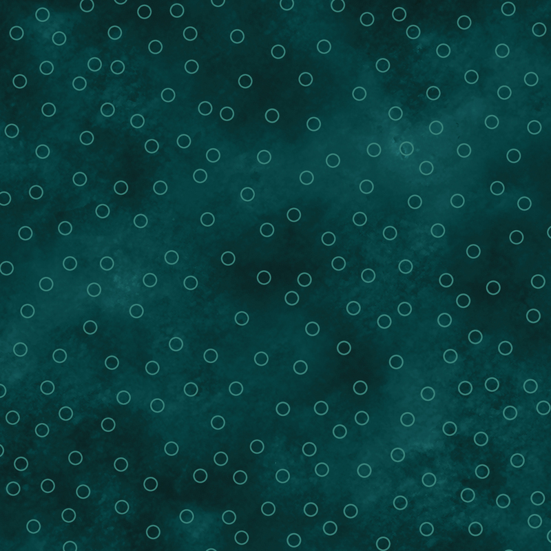 vibrant dark teal mottled fabric with scattered teal circle outlines