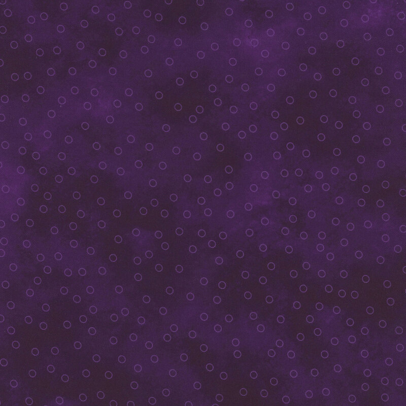 dark violet mottled fabric with scattered violet circle outlines