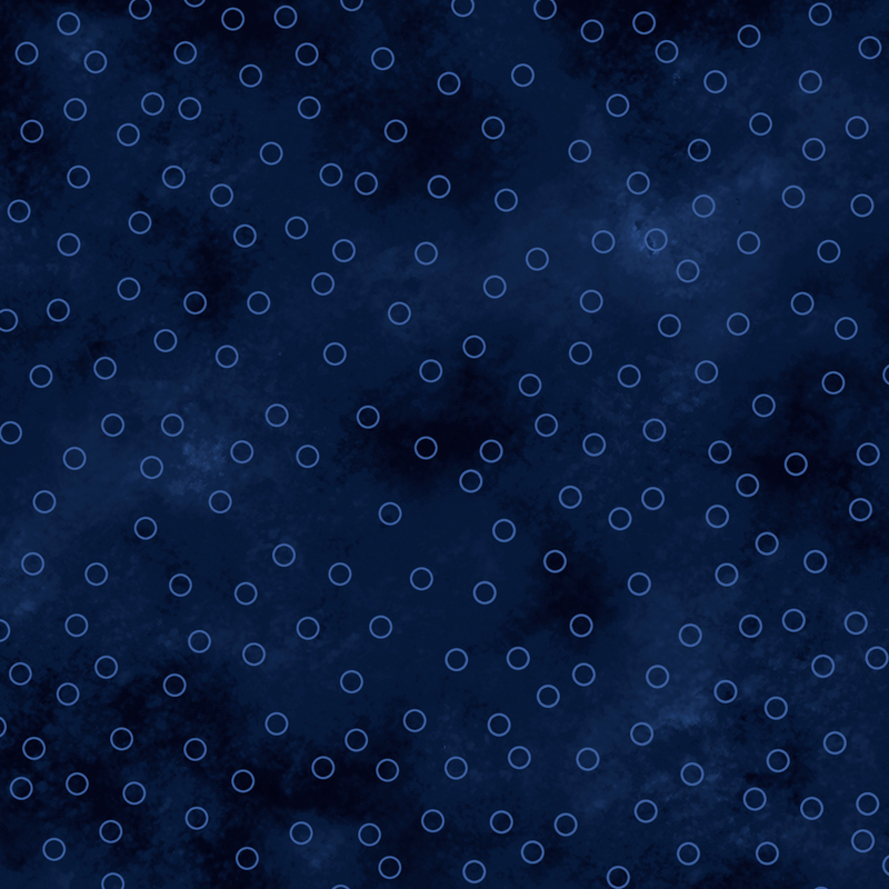 vibrant navy blue mottled fabric with scattered blue circle outlines
