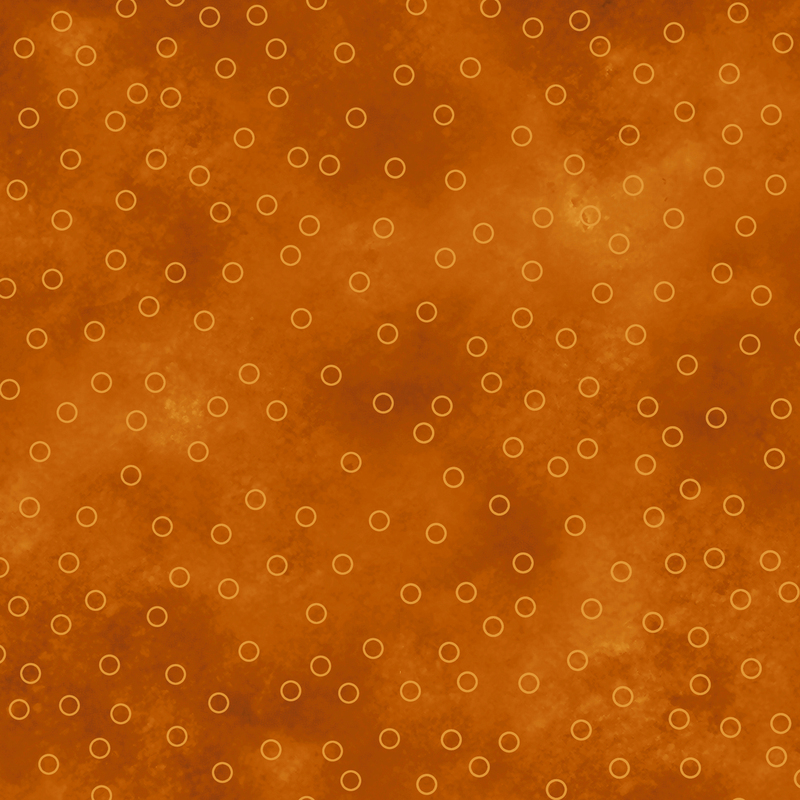 vibrant orange mottled fabric with scattered light orange circle outlines