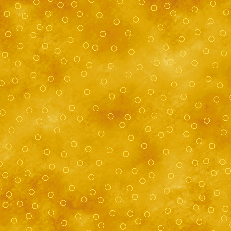 vibrant golden yellow mottled fabric with scattered yellow circle outlines