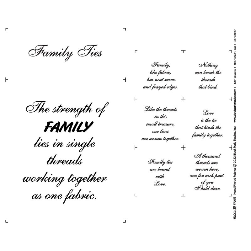 A digital rendering of the full panel, detailing words of gratitude surrounding family