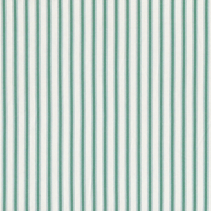 cream fabric featuring teal vertical lines