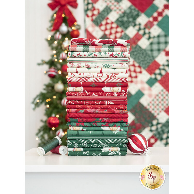 A stacked image of Merry Little Christmas Fabrics.