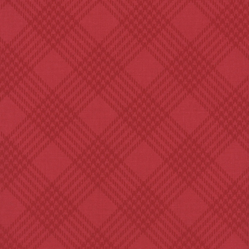Red fabric with a red houndstooth plaid pattern.