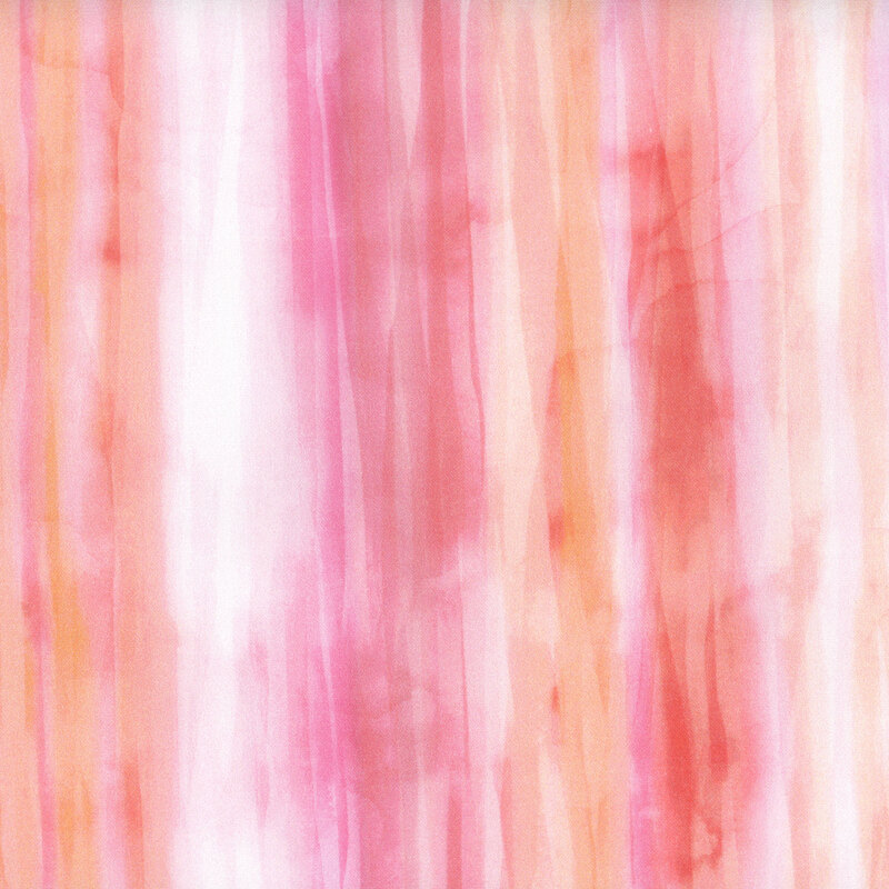watercolor fabric in shades of red, orange, and pink