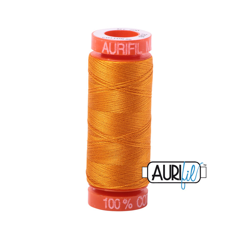 Yellow Orange thread on an orange spool, isolated on a white background