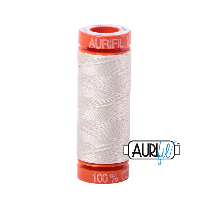 Silver White thread on an orange spool, isolated on a white background