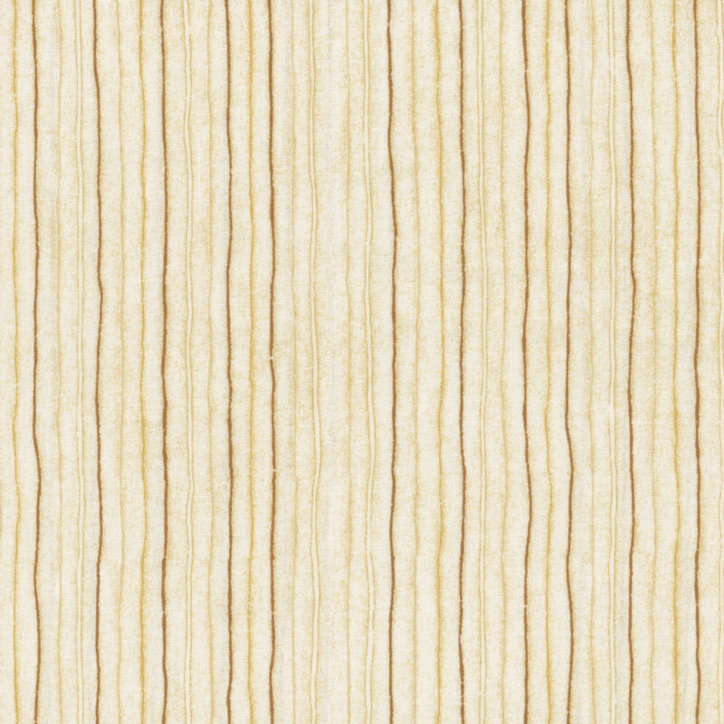 Wiggly caramel stripes on a cream-colored background.