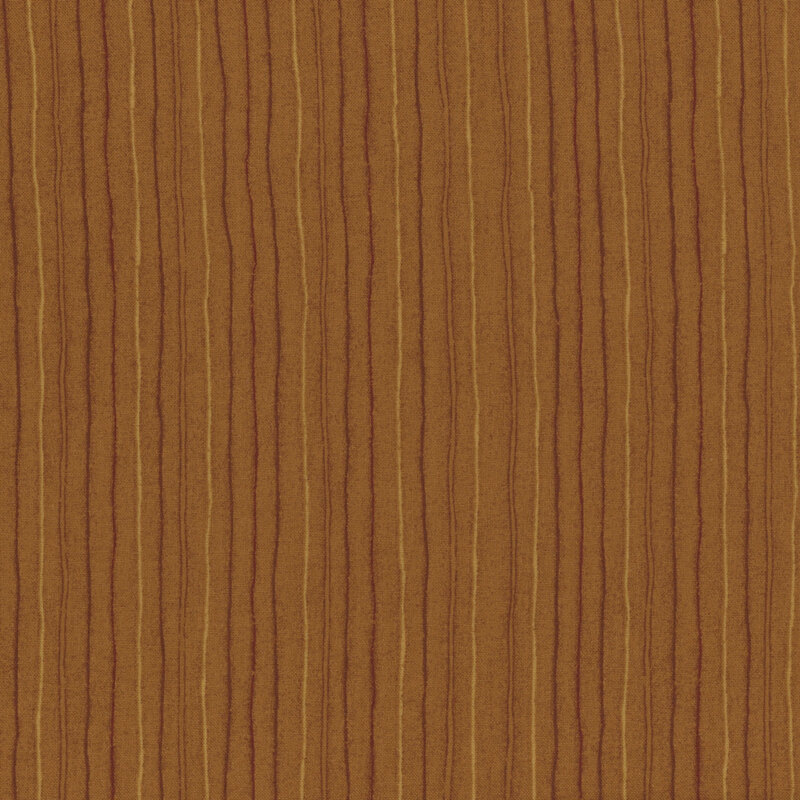 Wiggly gold stripes on a caramel-colored background.