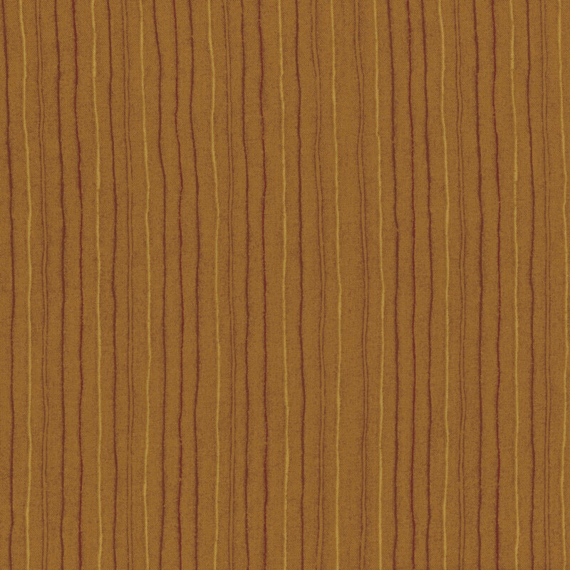 Wiggly gold stripes on a caramel-colored background.