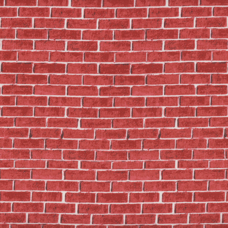 Image of the Brick fabric, a painterly style that captures the essence of a red brick wall