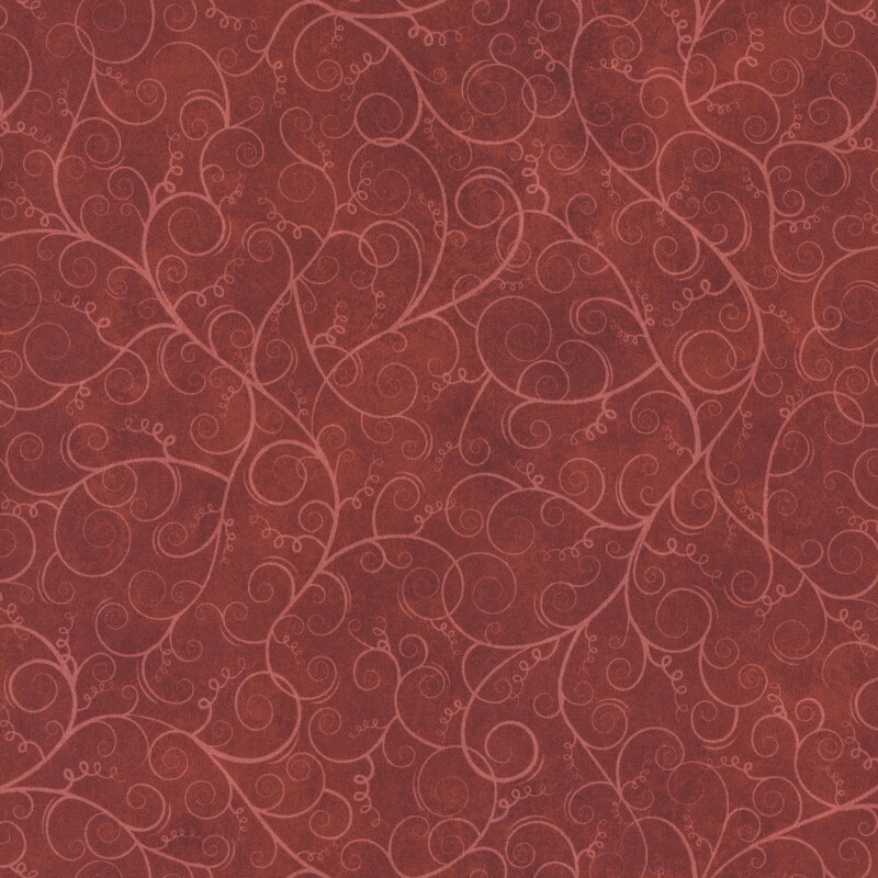 mottled red fabric featuring swirls