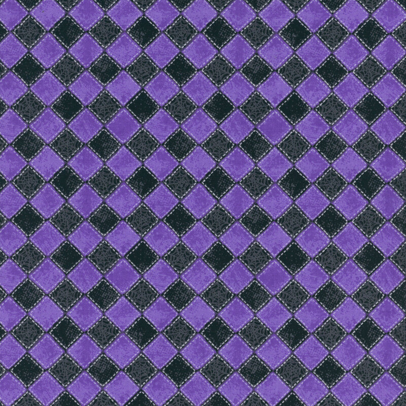 black and purple checkered fabric