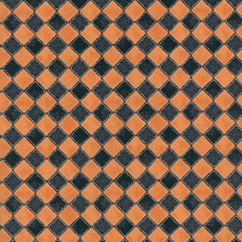 black and orange checkered fabric