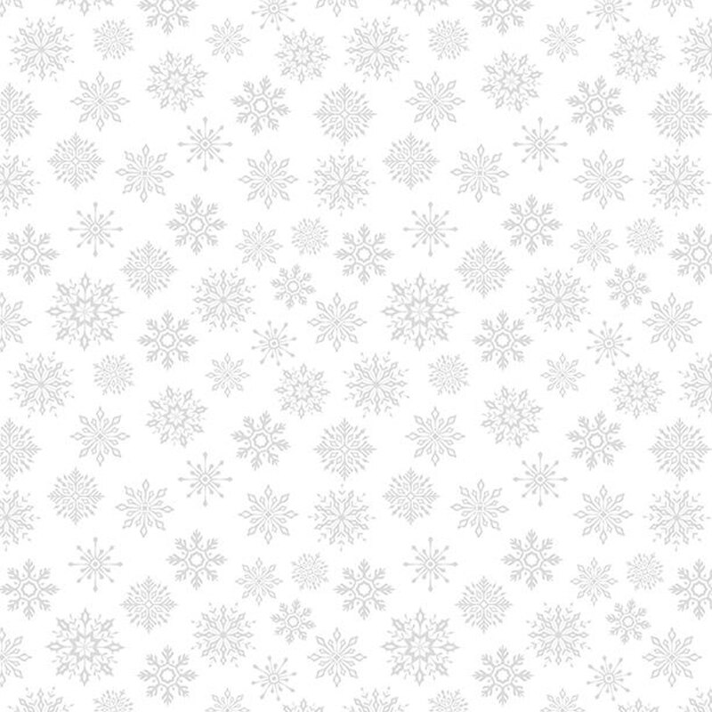 Digital image of tonal white fabric with snowflakes