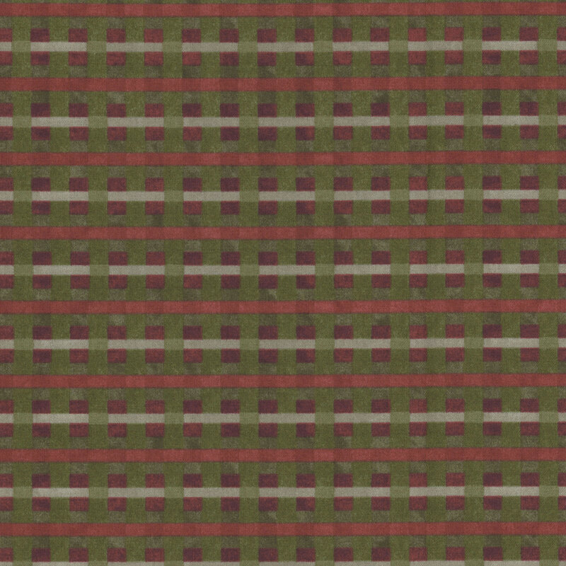 dark green and red plaid fabric