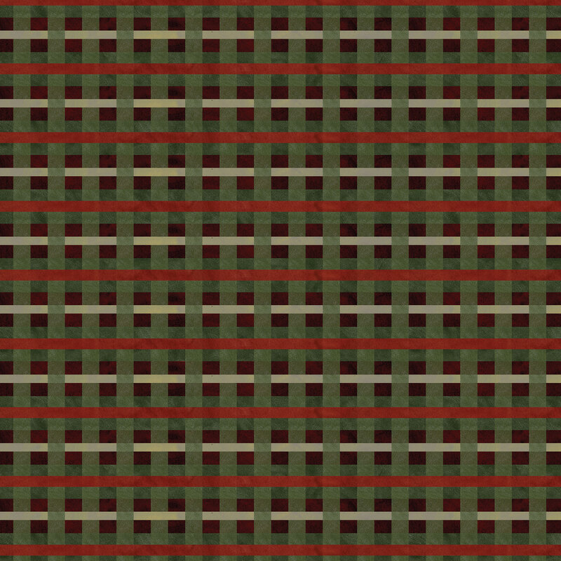 dark green and red plaid fabric