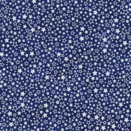 navy blue fabric featuring silver stars