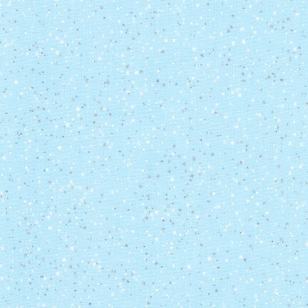 Light blue fabric with small white and metallic blue dots